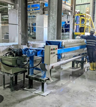 Filter Press untuk dewatering sludge kelapa sawit